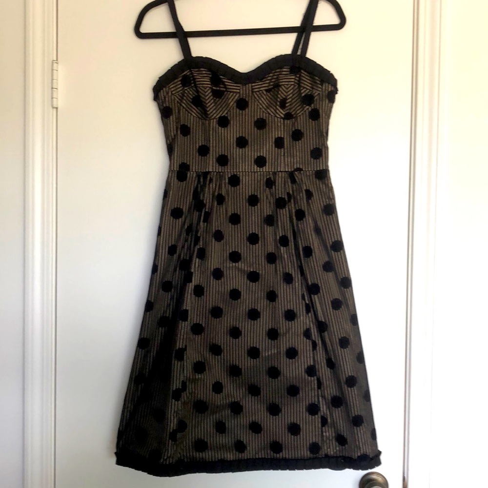 Nanette Lepore Black Polkadot Tulle Dress